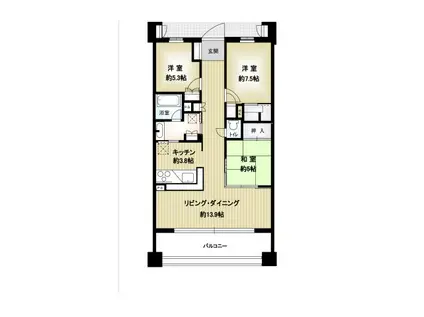 グランドメゾン千里中央東丘II番館(3LDK/6階)の間取り写真