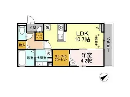 GRACE TSUKATA(1LDK/3階)の間取り写真