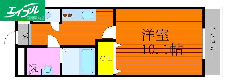 ソレイユ西市駅前(1K/1階)の間取り写真