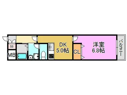 ATORIE BASE ARAMOTO(1DK/7階)の間取り写真