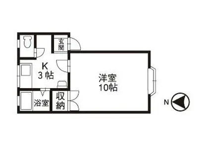 マーセルコスモス(1K/1階)の間取り写真