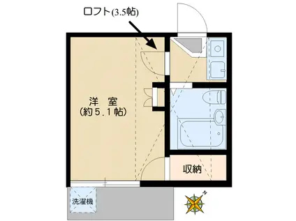 サンフラワー白山(1K/1階)の間取り写真