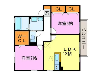 リビングタウン水口(2LDK/1階)の間取り写真