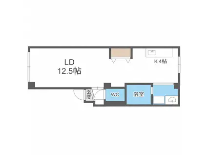 ホウルスカイ(1K/3階)の間取り写真