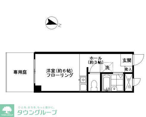 ジャルダン浦和(ワンルーム/1階)の間取り写真