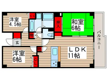 T`S GARDEN西船橋(3LDK/6階)の間取り写真