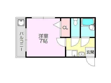 弘和ハイム(1K/5階)の間取り写真