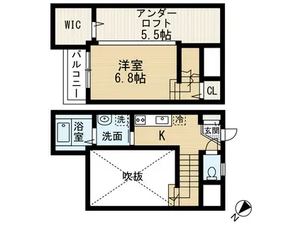 ABEST井尻六ツ角(ワンルーム/1階)の間取り写真