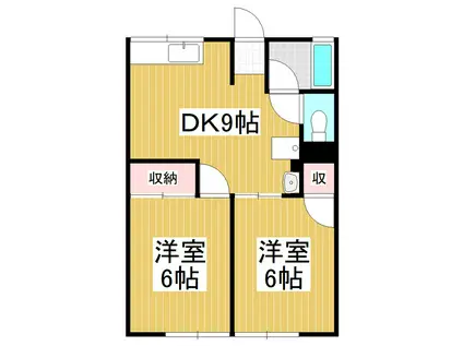 ハイムイズミ(2DK/1階)の間取り写真