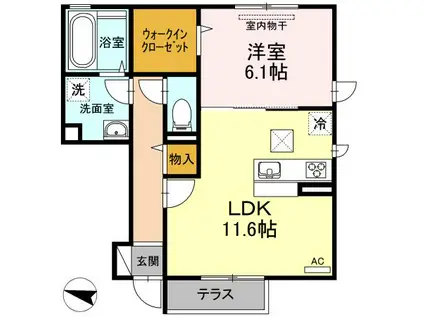 ダイワ92(1LDK/1階)の間取り写真