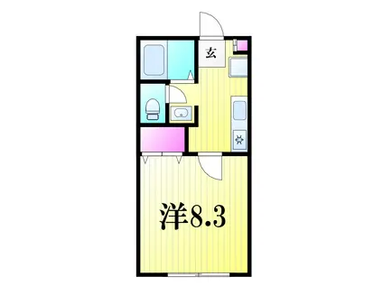 ブルーレジデンス(1K/1階)の間取り写真