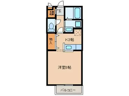 コンフォート中野(1K/1階)の間取り写真