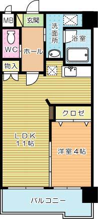 メゾン ド ソレイユ(1LDK/2階)の間取り写真