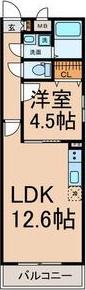 PREMIERE(1LDK/4階)の間取り写真