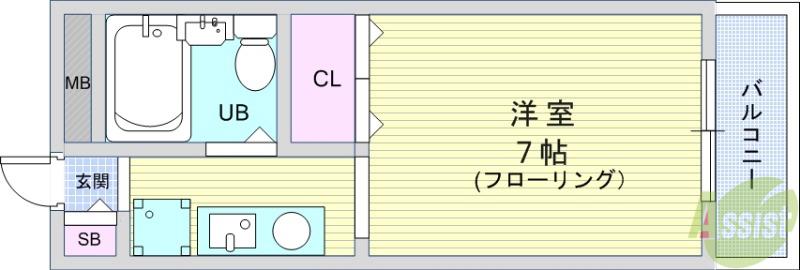 ステラ蛍池(1K/1階)の間取り写真