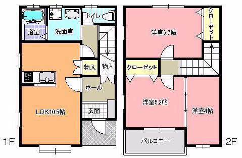 カーサフィオーレ(3LDK/1階)の間取り写真