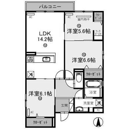 ヴェラ アズール(3LDK/2階)の間取り写真
