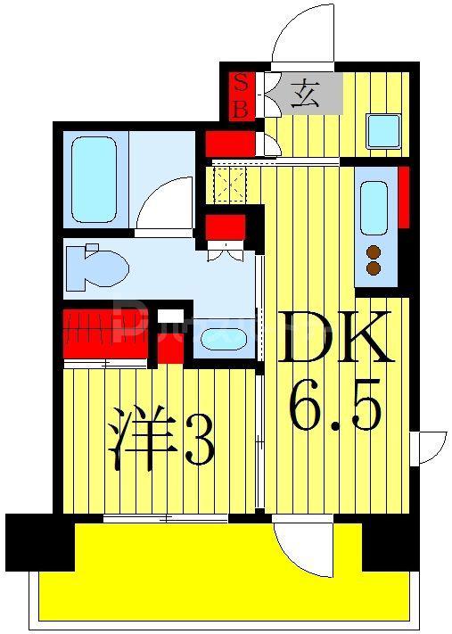パークアクシス柏(1DK/5階)の間取り写真
