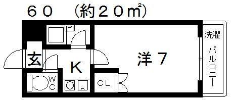コーポクイーンII(1K/3階)の間取り写真