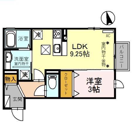 GRAN FELICIA(1LDK/1階)の間取り写真