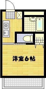 ヴェルデハイム(1K/2階)の間取り写真