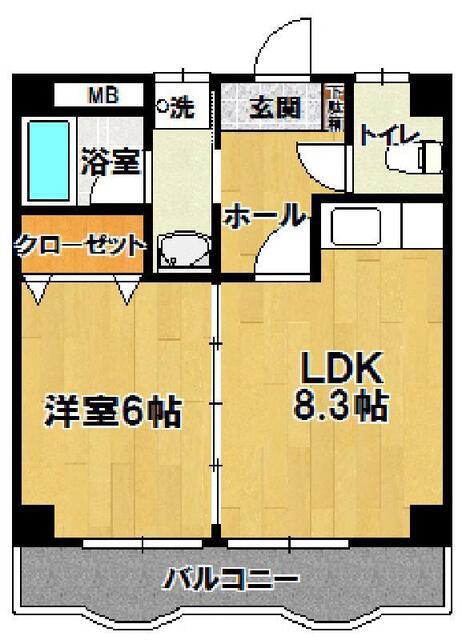 LA GRAND SIX(1LDK/4階)の間取り写真