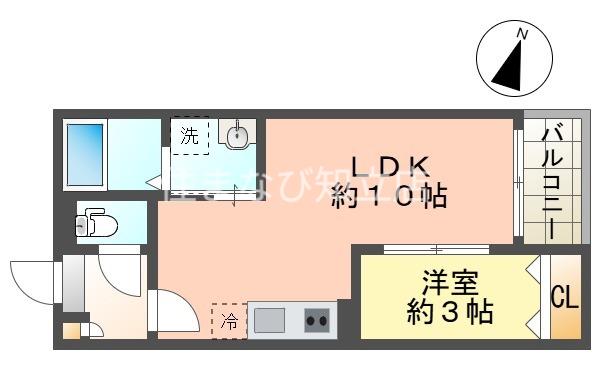 JACK MEIJIHOMMACHII(1LDK/2階)の間取り写真