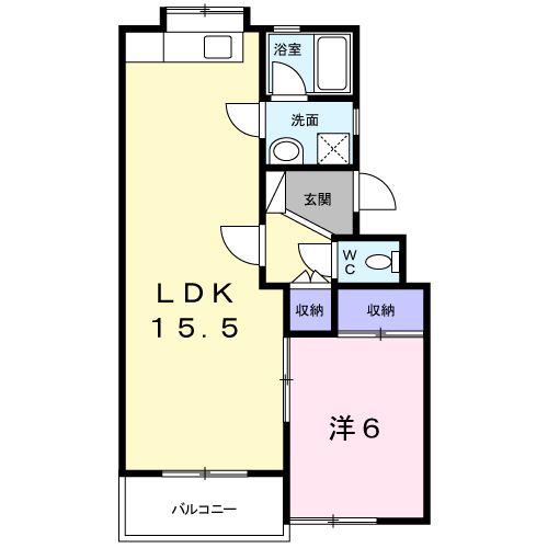 第3メールブルー(1LDK/1階)の間取り写真