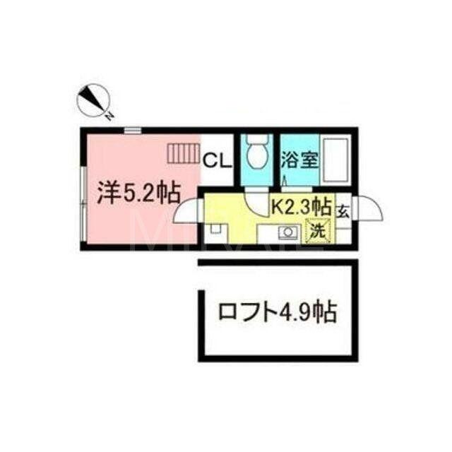 グランメゾン(1K/1階)の間取り写真