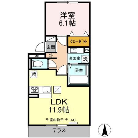 DSDECO(1LDK/1階)の間取り写真
