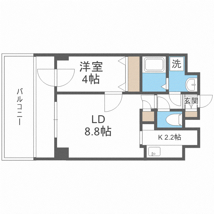 インボイス札幌レジデンス(1LDK/7階)の間取り写真