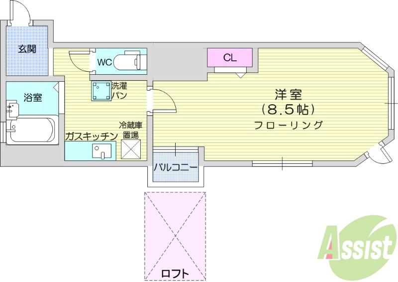 ROISSY DECO(1K/1階)の間取り写真