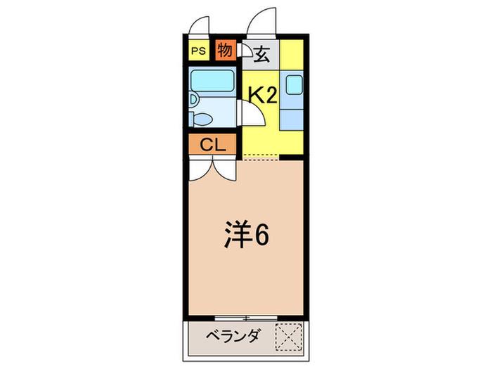 サンローレル仁川(1K/3階)の間取り写真