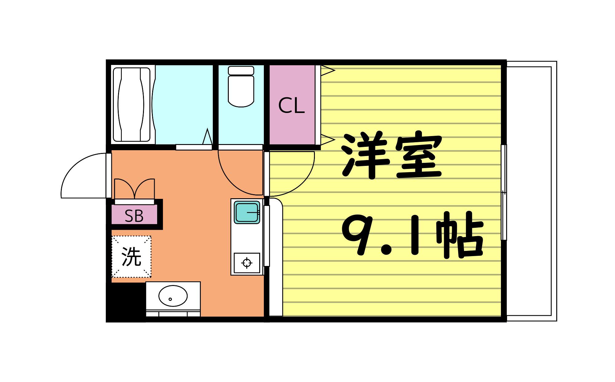 プレアデス東中本(1K/5階)の間取り写真