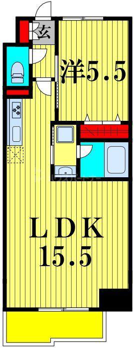 LUCE VII(1LDK/3階)の間取り写真
