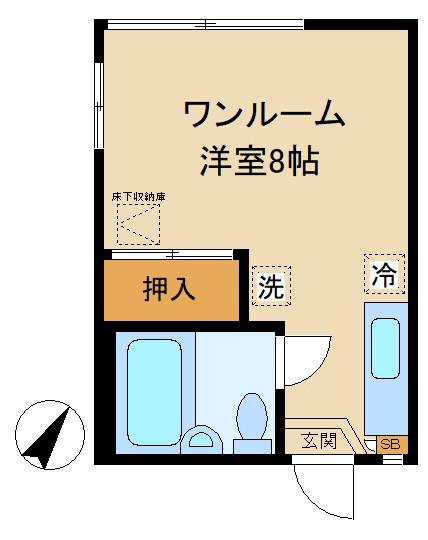グランジュール(ワンルーム/1階)の間取り写真