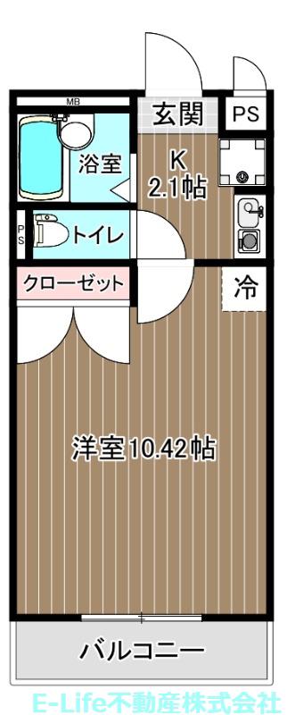 小峯フォリストA(1K/3階)の間取り写真