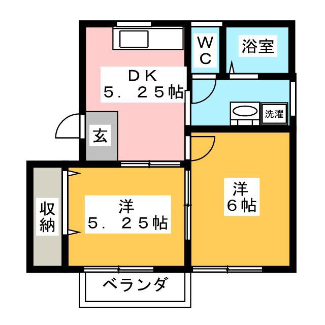 はいむコーエイ(2DK/2階)の間取り写真