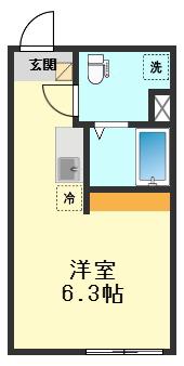 テラスソレイユ亀有(ワンルーム/2階)の間取り写真