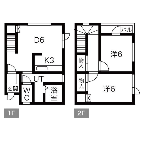 リバーヒル界川(2LDK/1階)の間取り写真