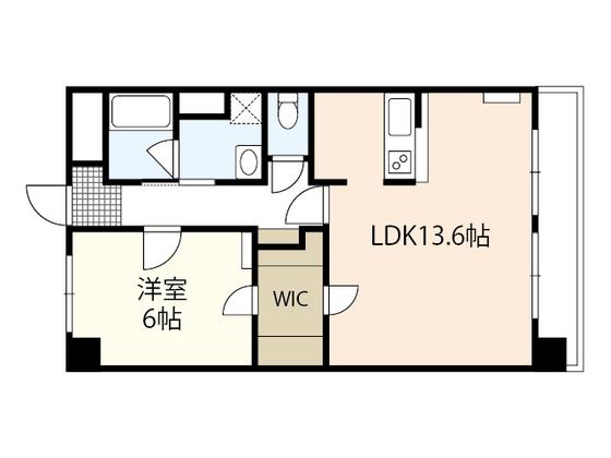 田清ビル(1LDK/2階)の間取り写真