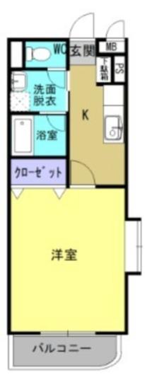 マチェール(1K/3階)の間取り写真