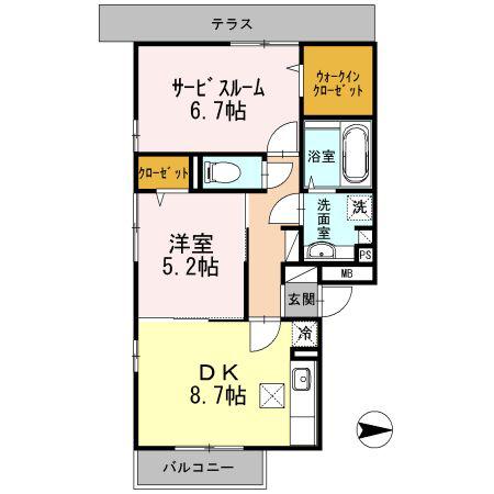 ブランハイム(1LDK/1階)の間取り写真