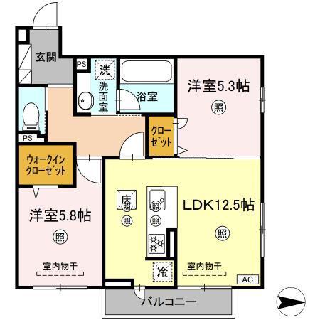 サンドルフ高須II番館(2LDK/2階)の間取り写真
