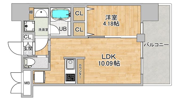 プレジオ御幣島(1LDK/8階)の間取り写真