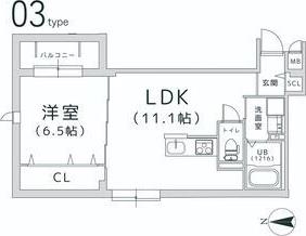 TRICERA COURT(1LDK/4階)の間取り写真