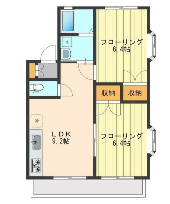 メゾンアライ片倉(2LDK/2階)の間取り写真