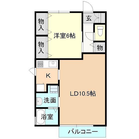 LE CIEL RESSHU(1LDK/2階)の間取り写真