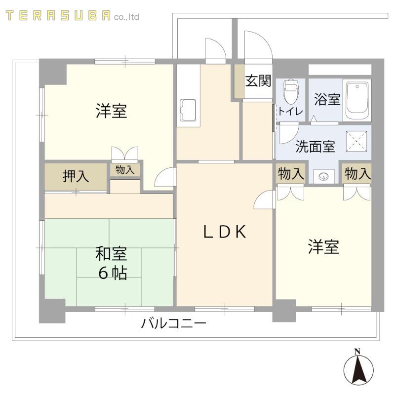 城崎アヴェニュー(3LDK/4階)の間取り写真