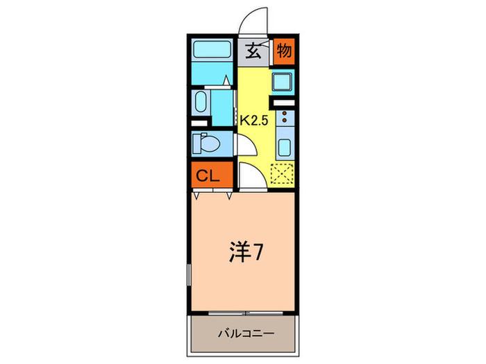 ラポールI(1K/2階)の間取り写真